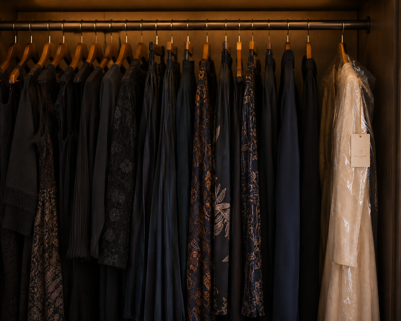 Wardrobe of dark clothing