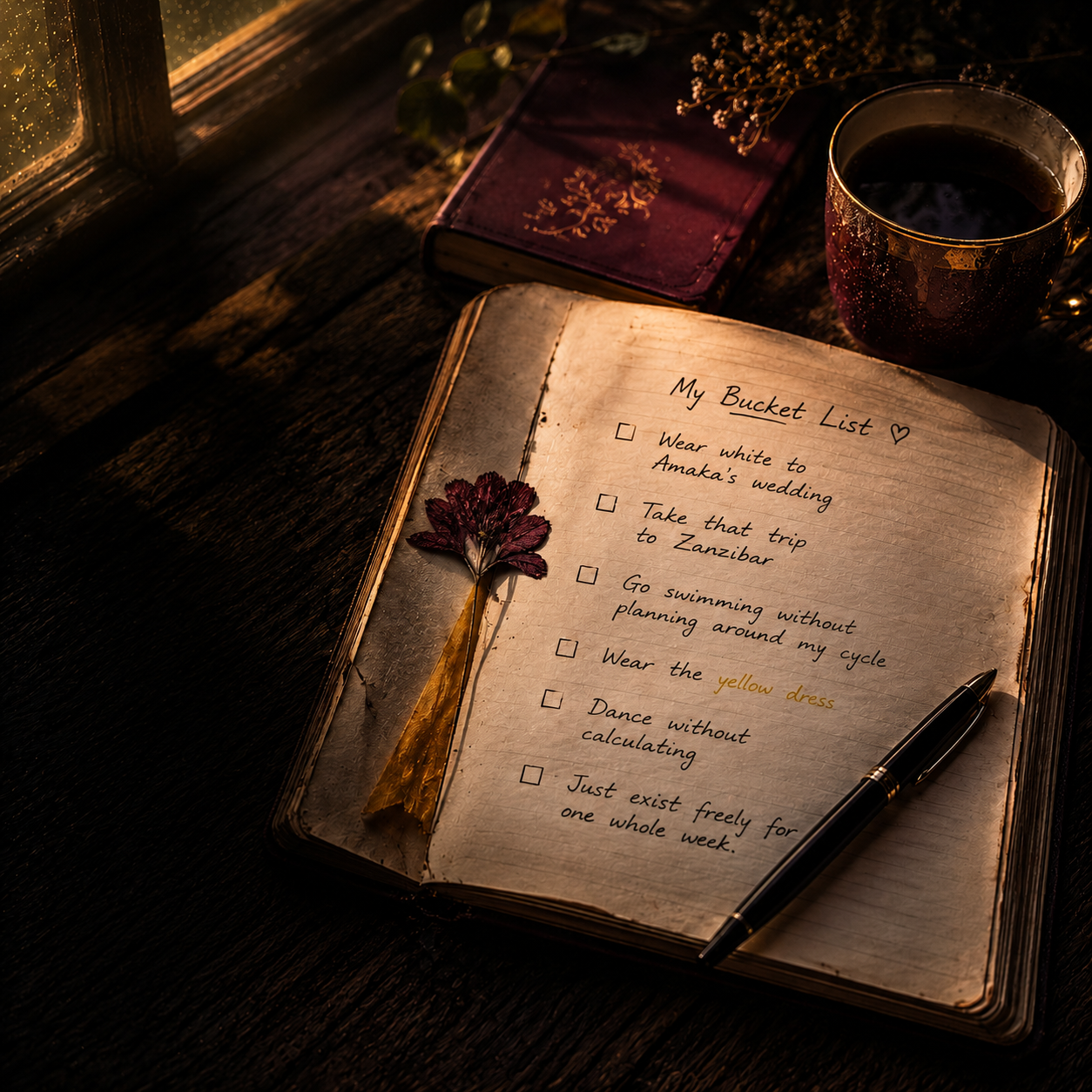Unticked bucket list journal